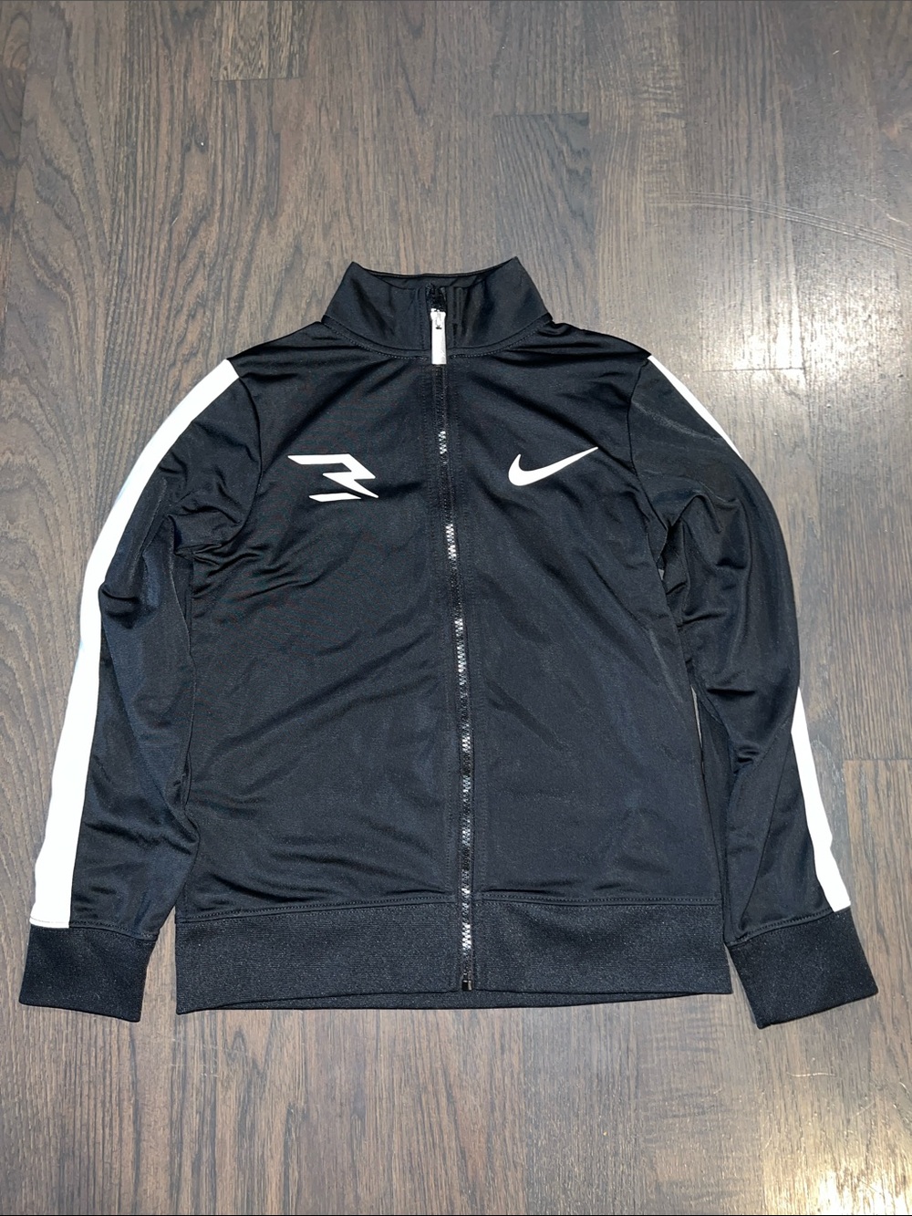 Nike Boys Black Track Jacket with White Stripes Size M (10/12)